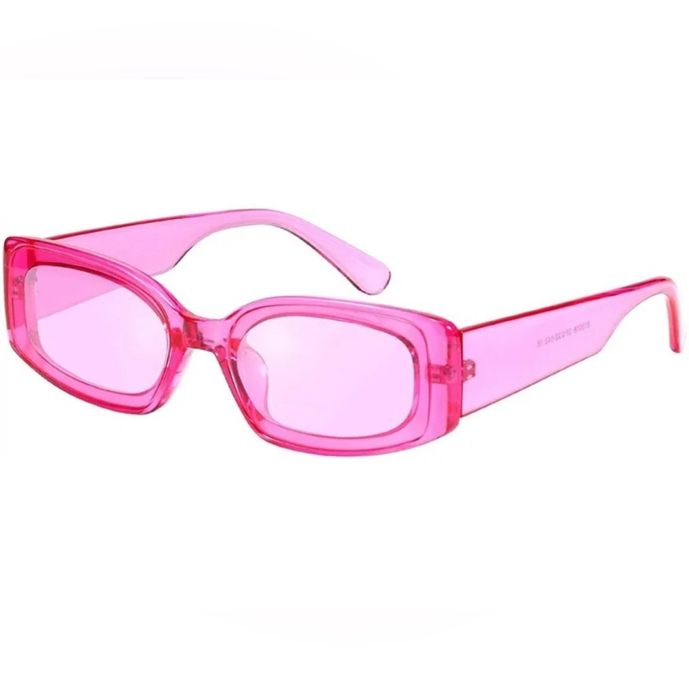 Pink Rectangular Sunglasses - image 1